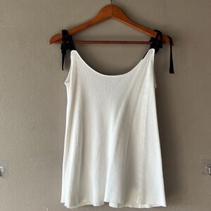 Ribbed Knit Tank Tie Ribbon Shoulders || Zara Knit